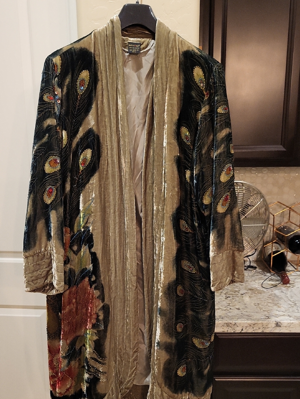Lucys Silk Velvet Peacock Green Jacket Size Large